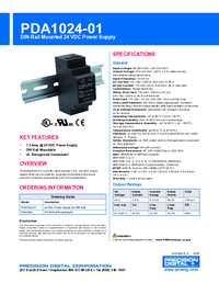 Thumbnail of document Data Sheet - PDA1024-01 Power Supply